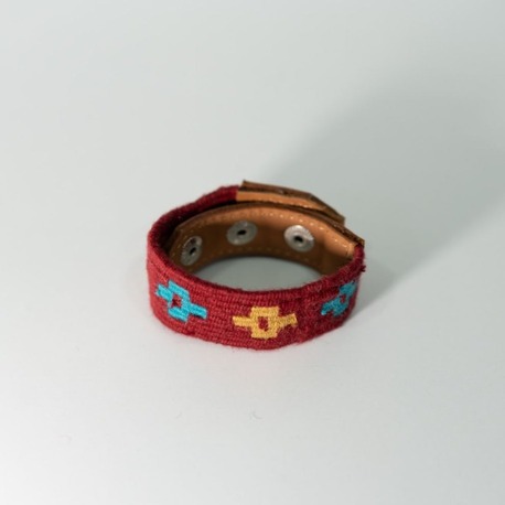Göz Motifli El Dokuması Kilim Bileklik – Bordo