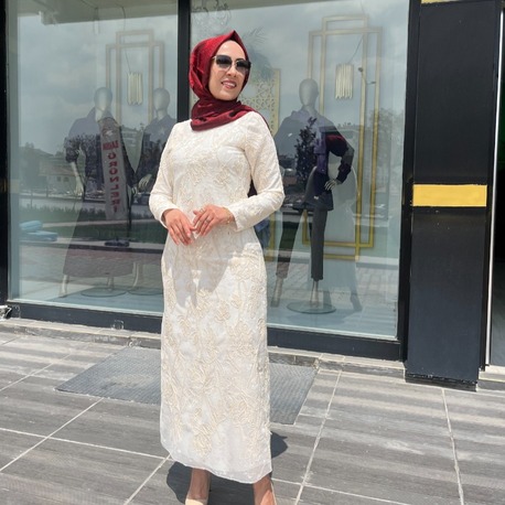SELİNADA TAŞ DETAYLI ELBİSE