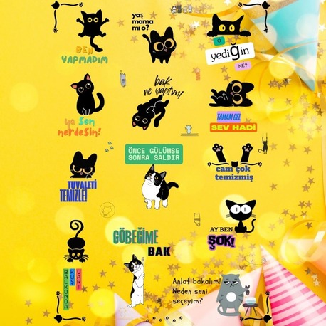 Kedi Dili - Dijital Duvar Posteri