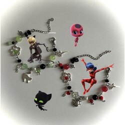 ladybug & cat noir bileklik | çelik