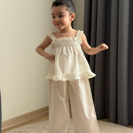 Kız Çocuk Krem İnci Takım