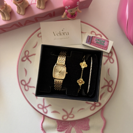 Gold içi gold kare set