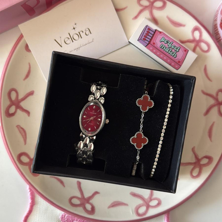 Gümüş bordo coach set