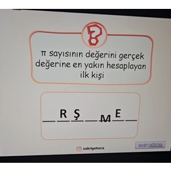 Pİ GÜNÜ BİLGİ YARIŞMASI/ HARF ALAYIM :)