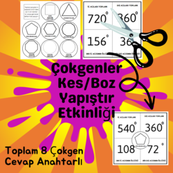 Çokgenler Kes/Boz/Yapıştır Etkinliği