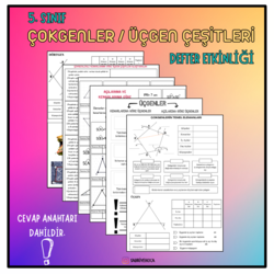 Çokgenler-Üçgen Çeşitleri Defter Etkinliği / 5. Sınıf