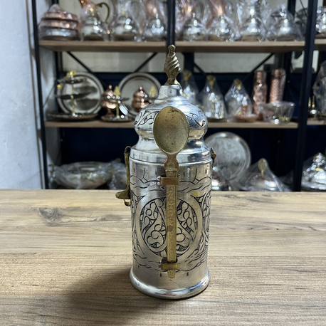 Oyma Nakışlı Bakır Kahve Kutusu
