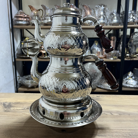 Lale Motifli Bakır Balkon Sefası