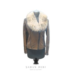 KADIN TABA SPOR DERİ CEKET MODEL NO YÇ1