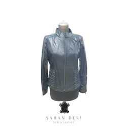 KADIN SİYAH SPOR DERİ CEKET MODEL NO MT1