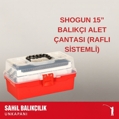 SHOGUN 15” BALIKÇI ALET ÇANTASI (RAFLI SİSTEMLİ)