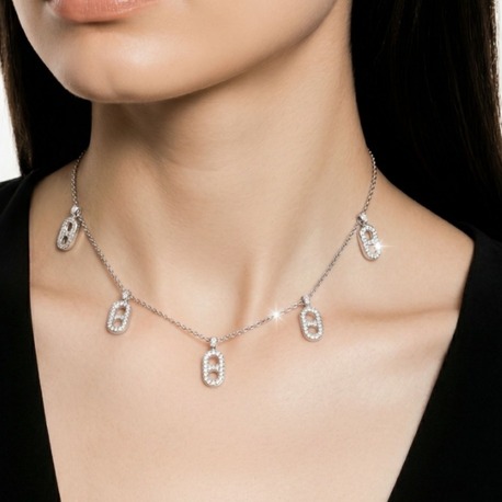 Zirkon Taşlı Silver Şans Kolyesi | Paslanmaz Çelik Şık Kadın Kolyesi