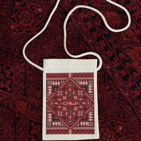 Kırmızı duruş cep telefon çantası 
