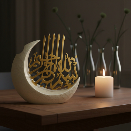 Hilal Biblo Altın renkli hat sanatı
