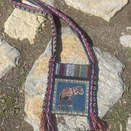 Etnik Çanta - Fil Desenli - Mavi