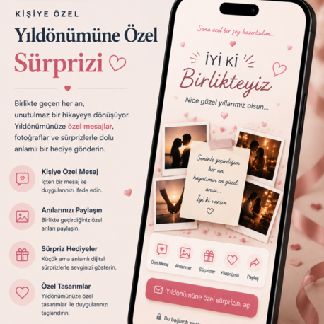 Kişiye Özel Dijital Yıldönümü Sürpriz Sayfası
