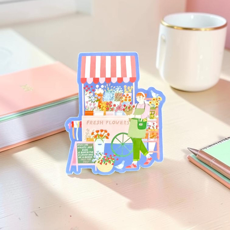 Fresh Flowers Sticker - Parlak - Tekli