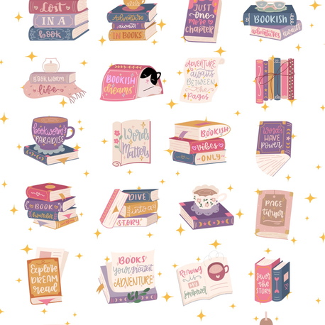 BOOKISH STICKER SHEET 1 sayfa parlak