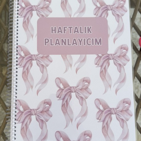 DEFTER  BASKI - HAFTALIK PLANLAYICI KURDELA TEMALI DEFTER 54SYF