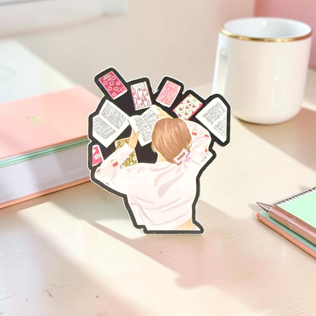 Bookish Girl Black - Parlak - Tekli