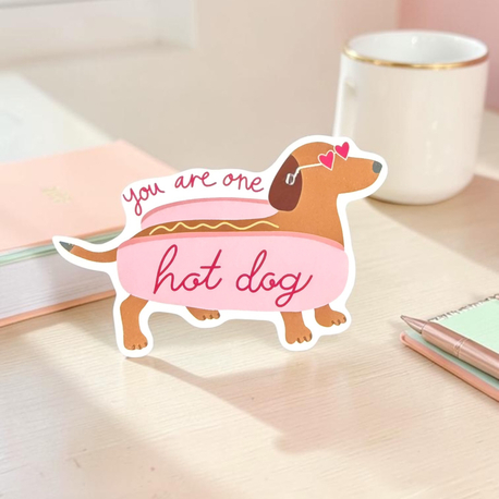 Hot Dog Sticker - Mat - Tekli