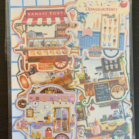 Seyyar Mekânlar Hologramlı 6li Sticker Set