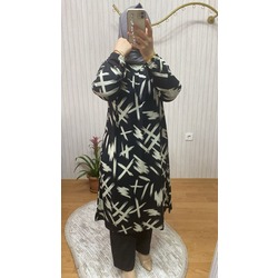 Çizgi Desen Saygılı Tunik