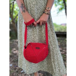 Red Round Tote 