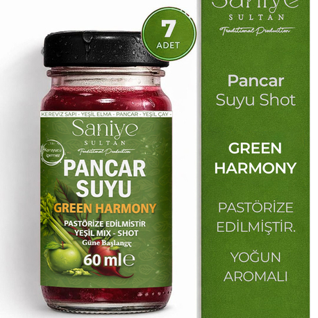 Saniye Sultan Yeşil Mix Green Harmony Bitkisel Shot Serisi 7 Günlük Rutin 