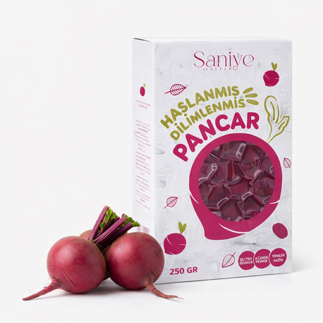 Kullanıma hazır, haşlanmış ve dilimlenmiş pancar – vakumlu paket 250 gr