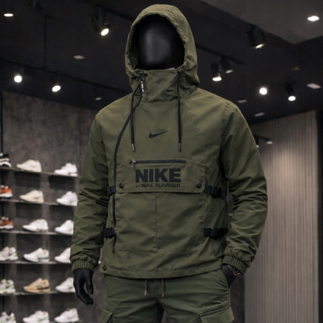 Nike Kanguru Cepli Yağmurluk Haki Yeşili 