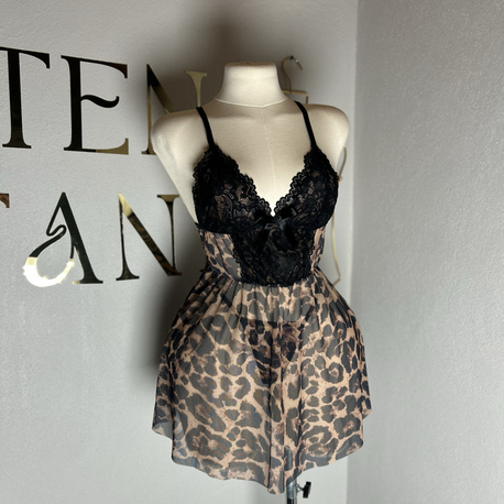 3667 – Leopar Desenli Elbise 