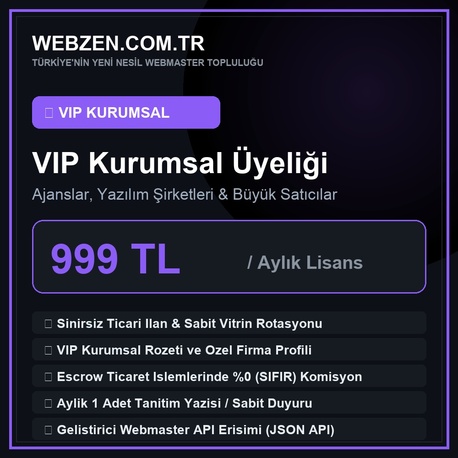 WEBZEN VIP Kurumsal Uyeligi (1 Aylik)