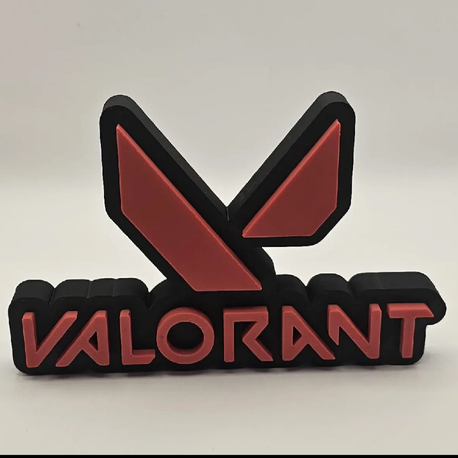 Valorant Logo Figür Kırmızı Siyah