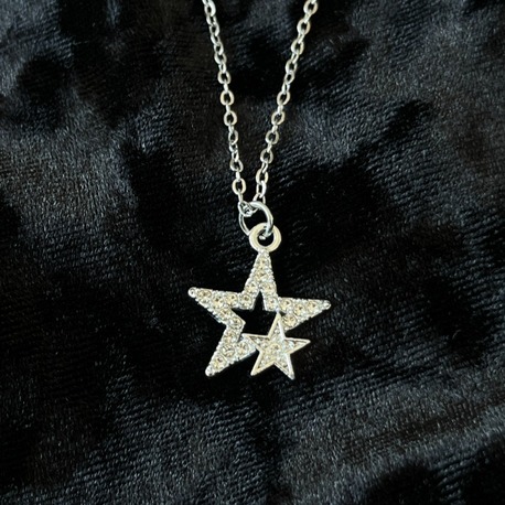Silver Çelik Stargirl Yıldız Taşlı Kolye
