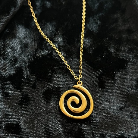 Gold Çelik Spiral Kolye