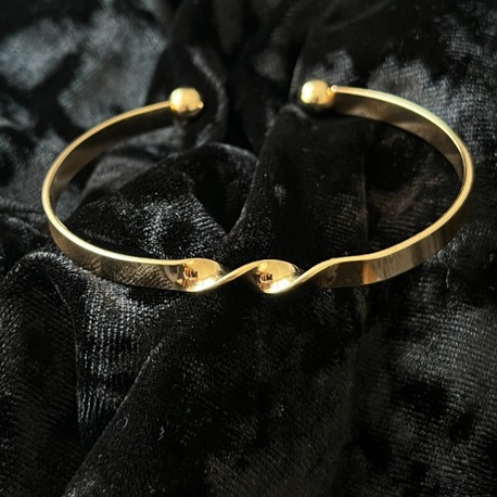 Gold Çelik Wave Manşet Bileklik