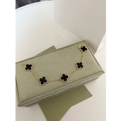 Siyah Van Cleef Çelik Bileklik