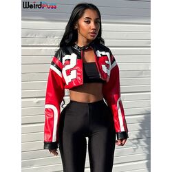 Garip Puss Faux College Leather Jacket