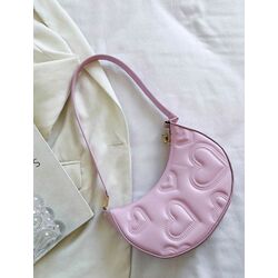 Solid Color Simple Luxury Heart Shape Shoulder Bag