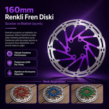 160mm Renkli Fren Diski - farklı renk seçeneği