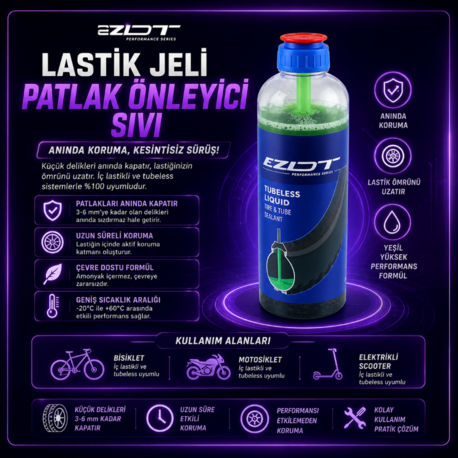 Lastik Jeli - Bisiklet & Scooter Patlak Önleyici Sıvız az