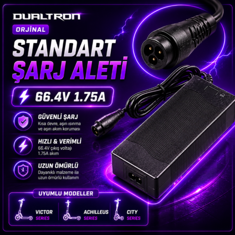 Dualtron Standart Şarj Aleti 66.4V 1.75A (Victor-Achilleus-City) Uyumlu