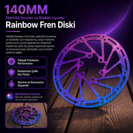 140mm Renkli Fren Diski Scooter ve Bisiklet Uyumlu