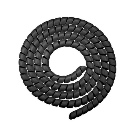 Mat Siyah Kablo Koruyucu Spiral 1 Metre – Elektrikli Scooter ve Bisiklet Uyumlu