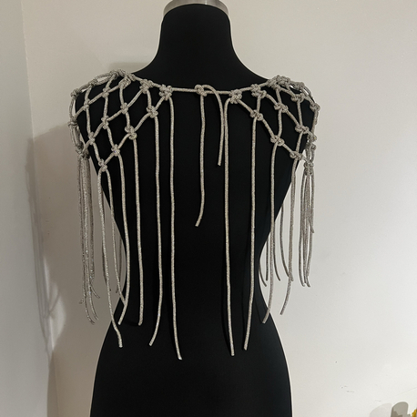 SE’Atelier Kristal Taşlı Omuzluk Pelerin - Ceket ve Elbise Aksesuarı
