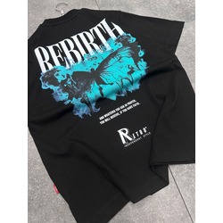 Kelebek baskılı üst kalite oversize tişört
