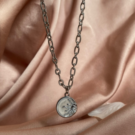 silver sun kolye | altın kaplama