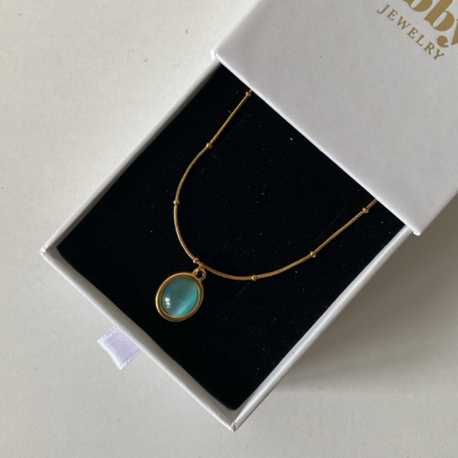 gold oliva kolye | altın kaplama