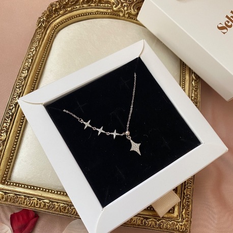 silver asansörlü sparkle kolye | altın kaplama